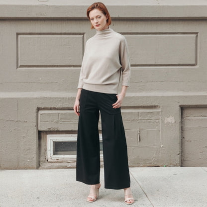 Plush Ribbed - Funnel Neck Sweater - Natural | Clara Sunwoo