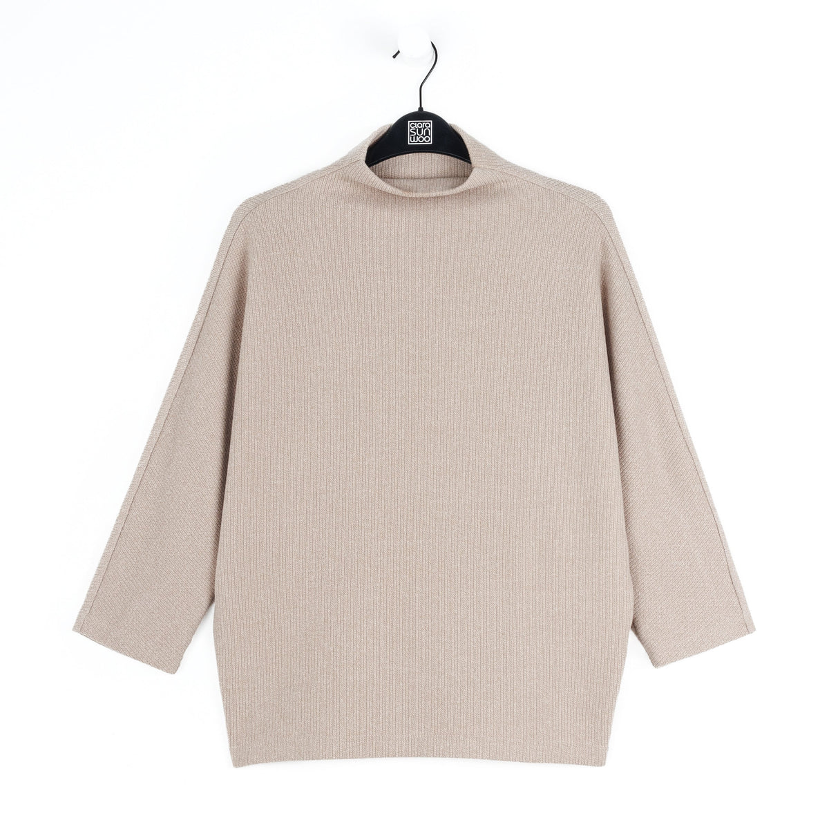Plush Ribbed - Funnel Neck Sweater - Natural | Clara Sunwoo