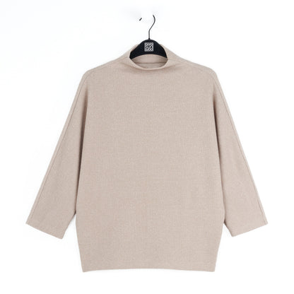 Plush Ribbed - Funnel Neck Sweater - Natural | Clara Sunwoo