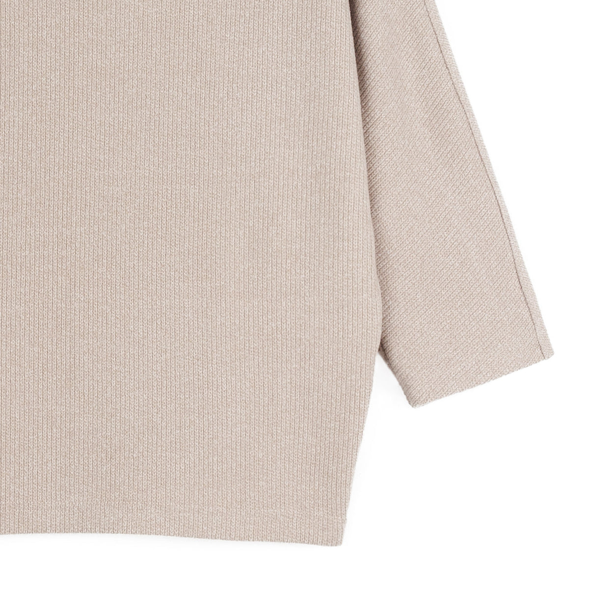 Plush Ribbed - Funnel Neck Sweater - Natural | Clara Sunwoo