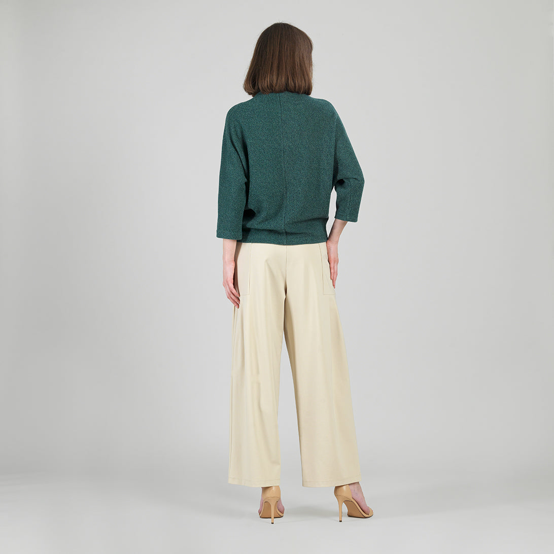 Plush Ribbed - Funnel Neck Sweater - Hunter Green - Final Sale | Clara Sunwoo