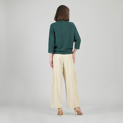 Plush Ribbed - Funnel Neck Sweater - Hunter Green - Final Sale | Clara Sunwoo