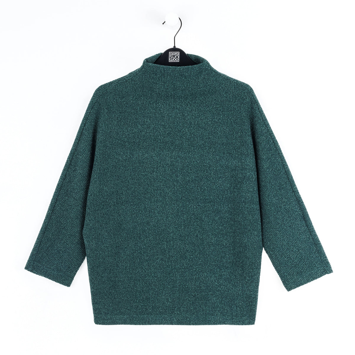 Plush Ribbed - Funnel Neck Sweater - Hunter Green - Final Sale | Clara Sunwoo