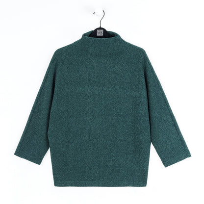 Plush Ribbed - Funnel Neck Sweater - Hunter Green - Final Sale | Clara Sunwoo