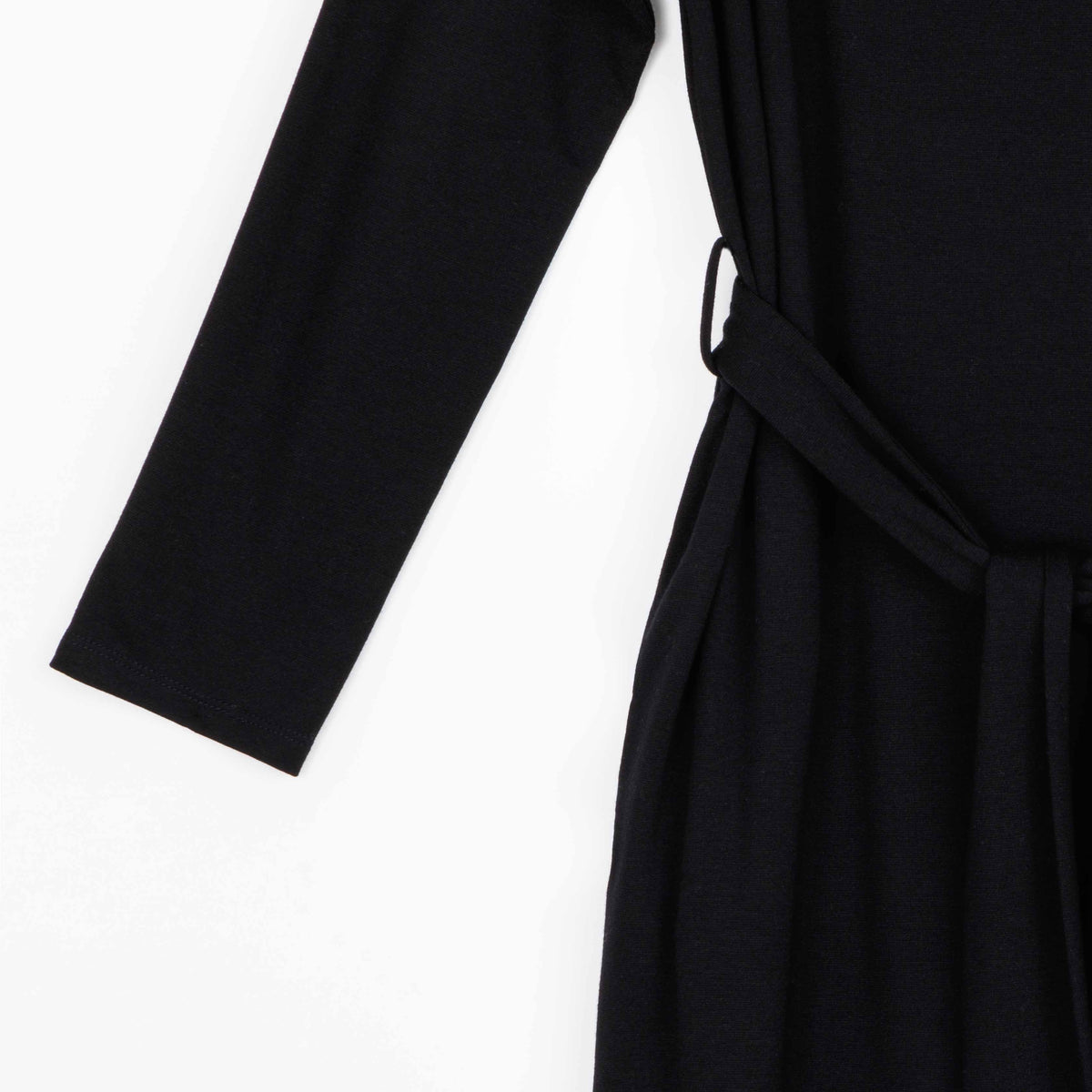 Lightweight Ponte - Tie Waist Pocket Midi Dress - Black - Final Sale! | Clara Sunwoo
