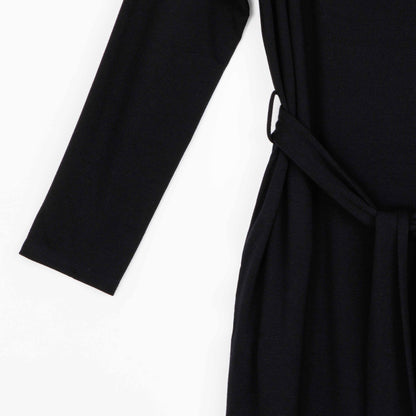 Lightweight Ponte - Tie Waist Pocket Midi Dress - Black - Final Sale! | Clara Sunwoo