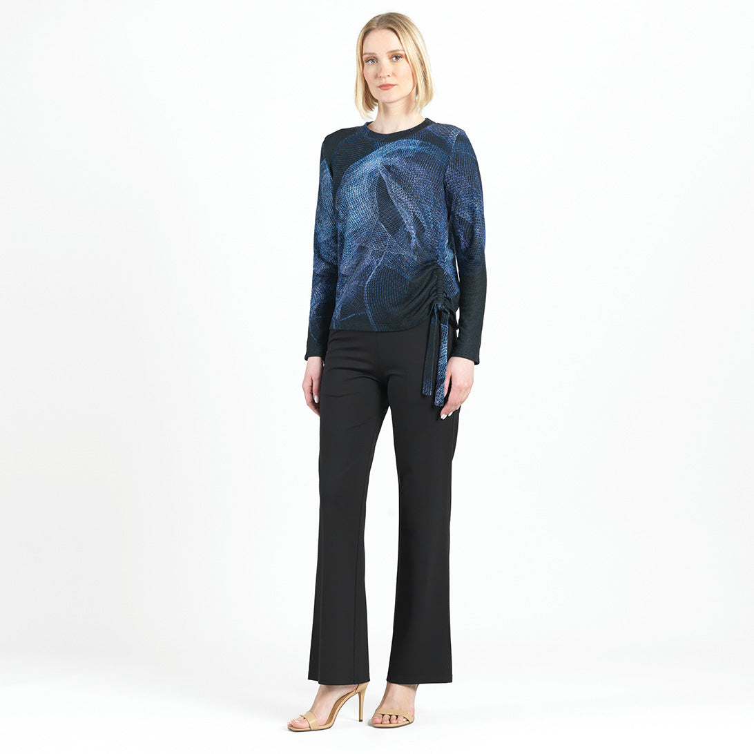 Lightweight Cozy - Side Pull-Tie Sweater Top - Electric Swirl - Final Sale | Clara Sunwoo