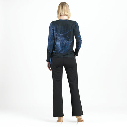 Lightweight Cozy - Side Pull-Tie Sweater Top - Electric Swirl - Final Sale | Clara Sunwoo