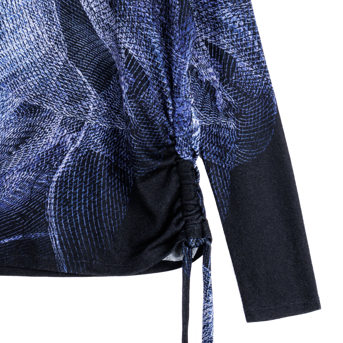 Lightweight Cozy - Side Pull-Tie Sweater Top - Electric Swirl - Final Sale | Clara Sunwoo