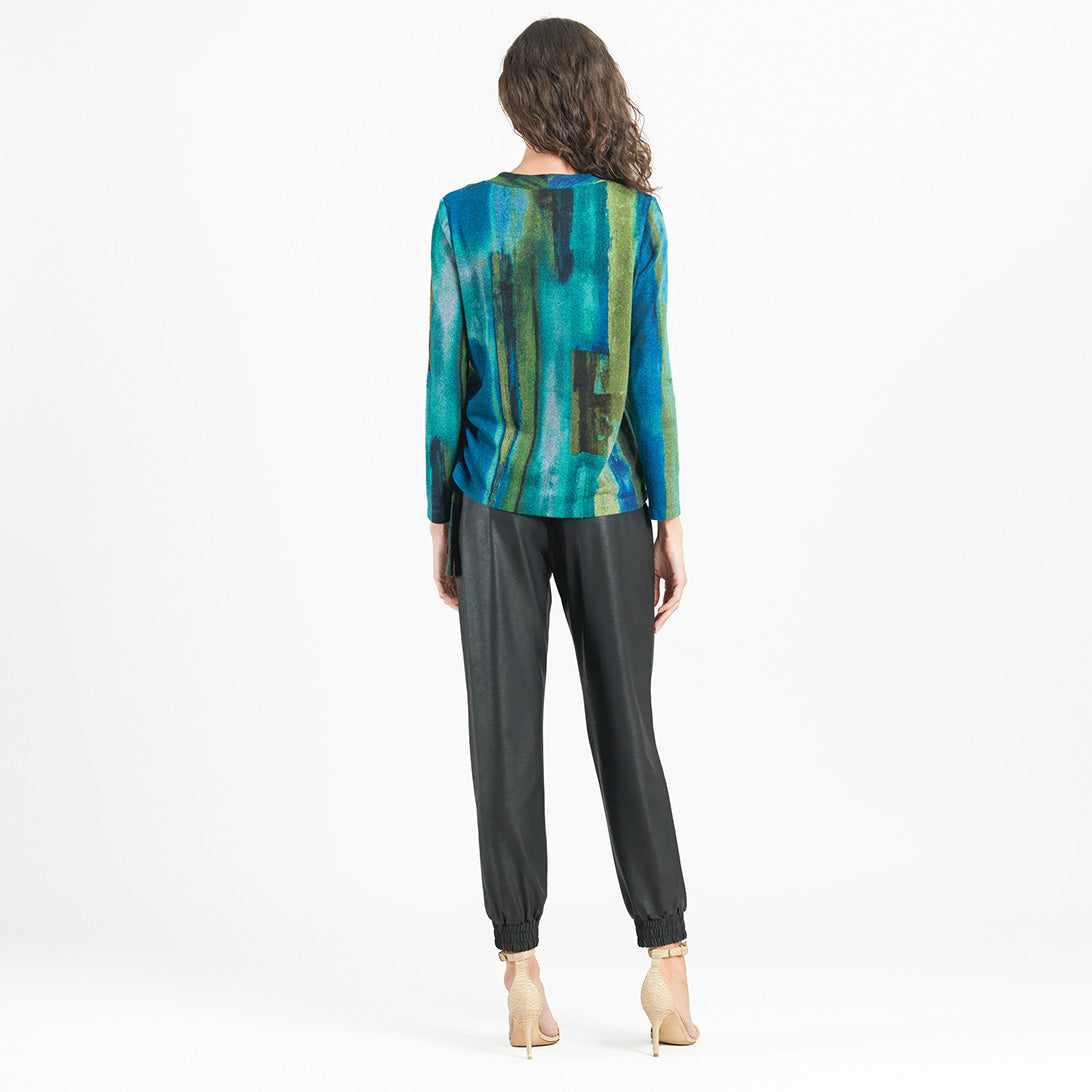 Lightweight Cozy - Side Pull-Tie Sweater Top - Paint Stroke - Limited Sizes | Clara Sunwoo