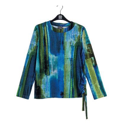 Lightweight Cozy - Side Pull-Tie Sweater Top - Paint Stroke - Limited Sizes | Clara Sunwoo