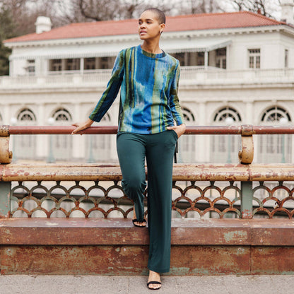 Lightweight Cozy - Side Pull-Tie Sweater Top - Paint Stroke - Limited Sizes | Clara Sunwoo