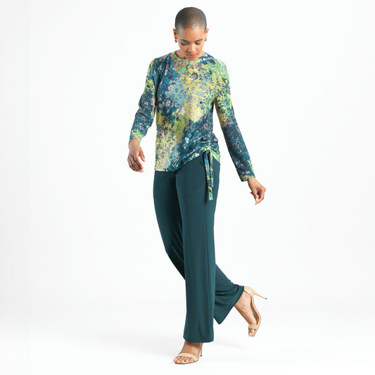 Cozy Texture - Side Pull-Tie Sweater Top - Floral Patch - Final Sale | Clara Sunwoo