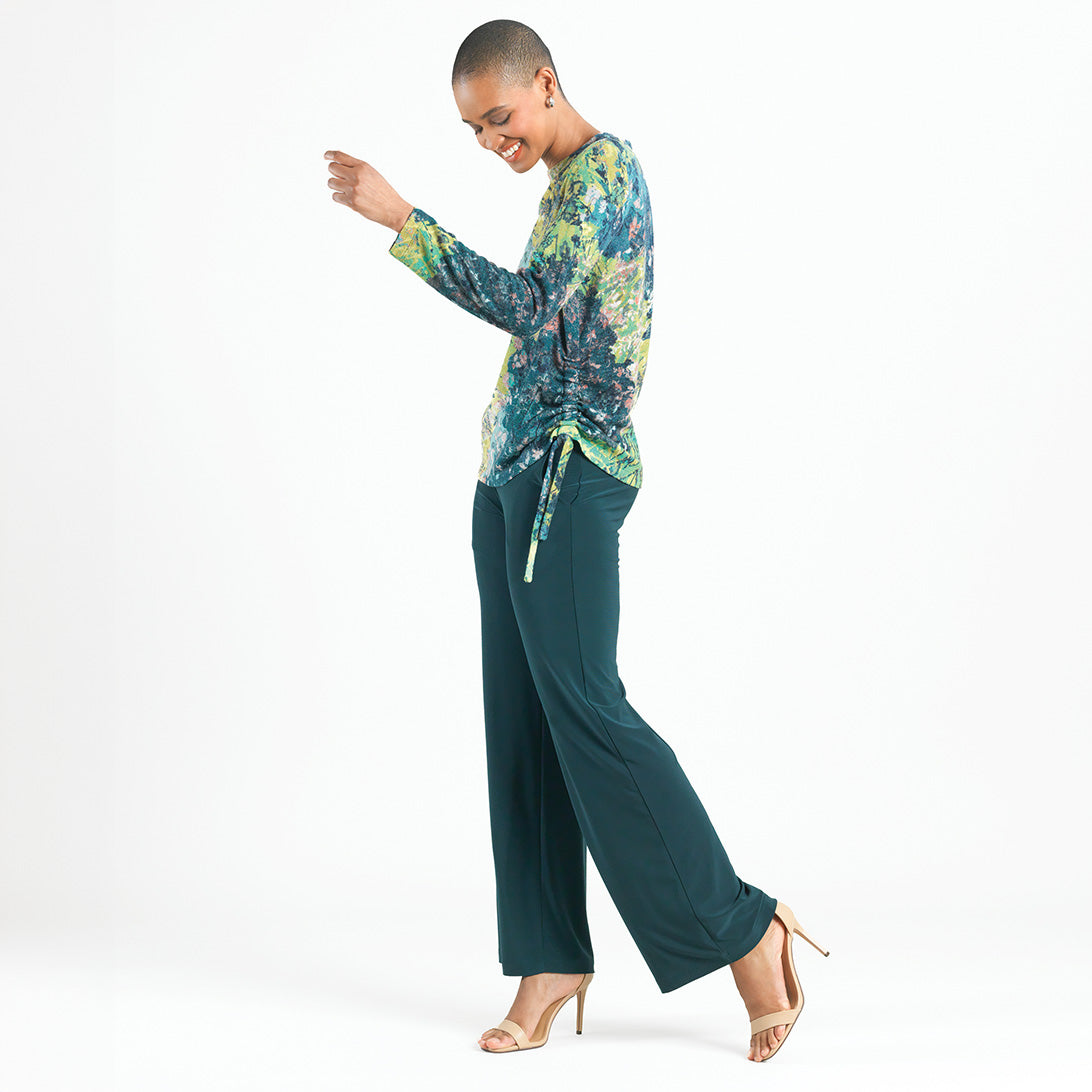 Cozy Texture - Side Pull-Tie Sweater Top - Floral Patch - Final Sale | Clara Sunwoo