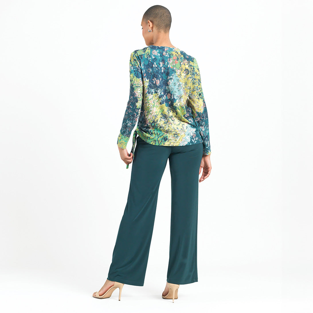 Cozy Texture - Side Pull-Tie Sweater Top - Floral Patch - Final Sale | Clara Sunwoo