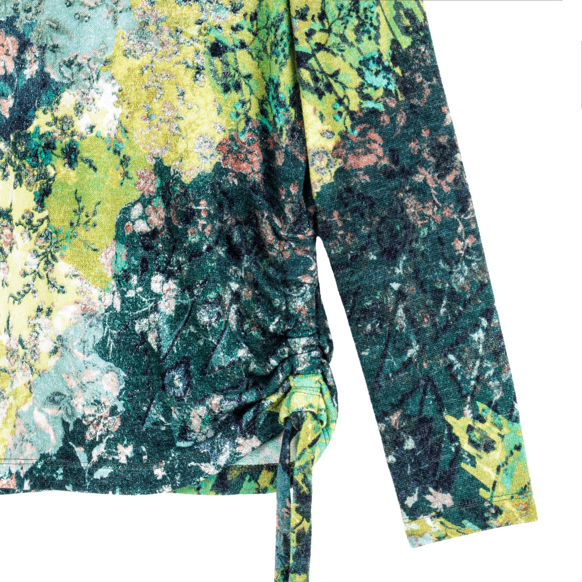 Cozy Texture - Side Pull-Tie Sweater Top - Floral Patch - Final Sale | Clara Sunwoo