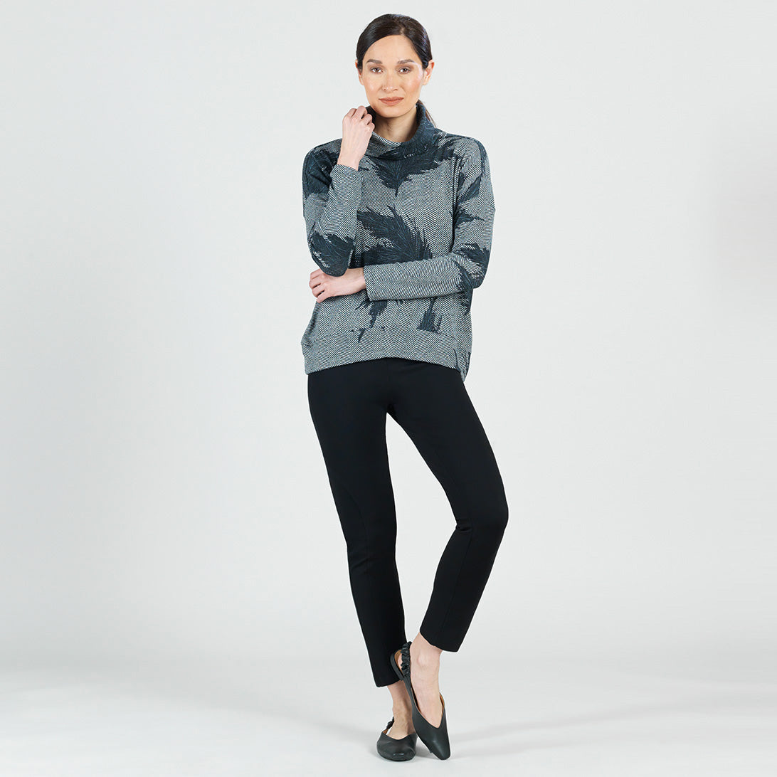 Lightweight Cozy - Banded Hemline Sweater - Feather Leaf - Final Sale! | Clara Sunwoo