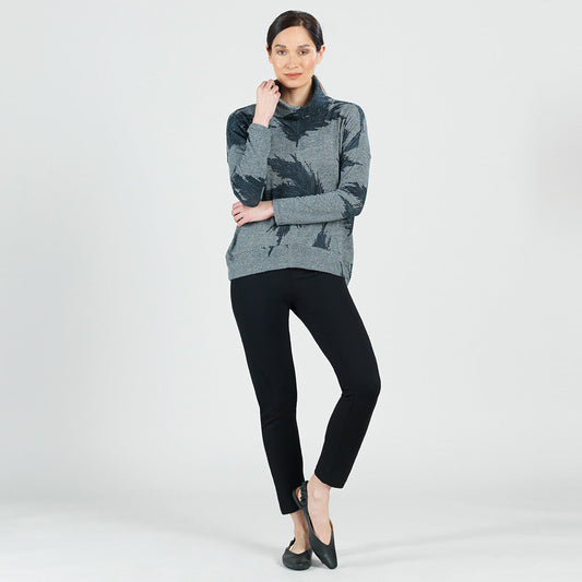 Lightweight Cozy - Banded Hemline Sweater - Feather Leaf - Final Sale! | Clara Sunwoo