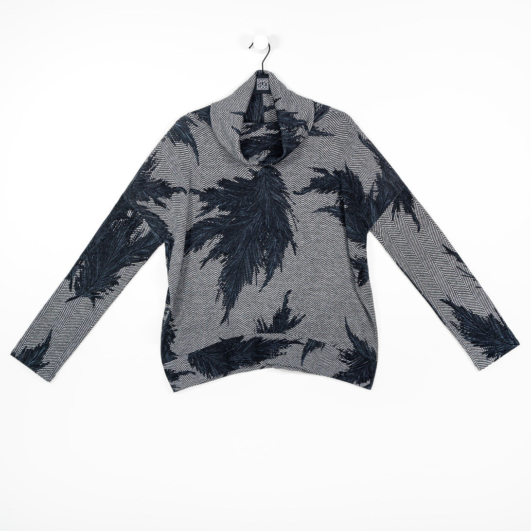 Lightweight Cozy - Banded Hemline Sweater - Feather Leaf - Final Sale! | Clara Sunwoo