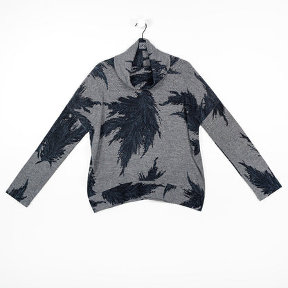 Lightweight Cozy - Banded Hemline Sweater - Feather Leaf - Final Sale! | Clara Sunwoo