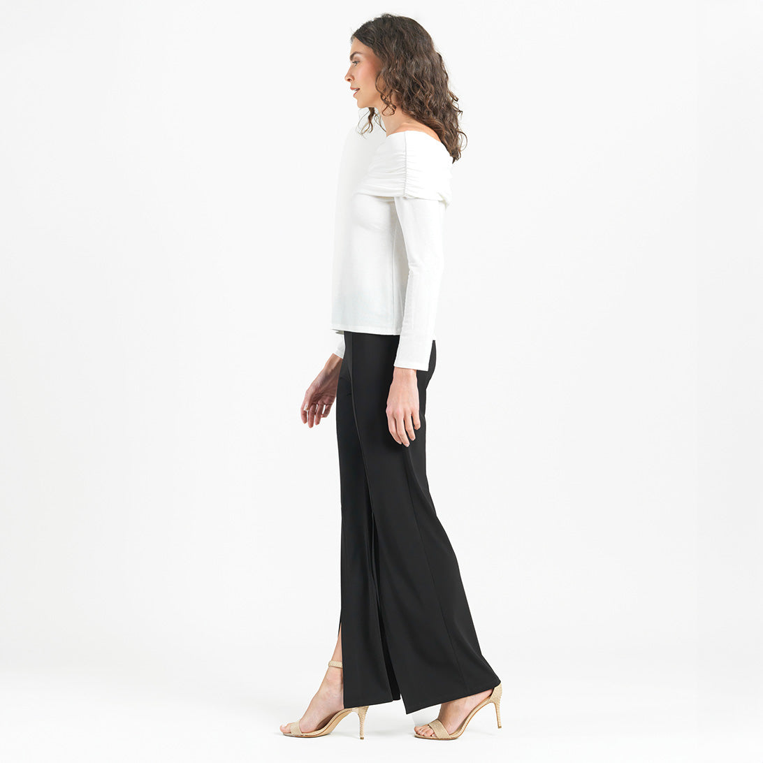Ultra Cozy - Ruched Off-Shoulder Sweater Top - Ivory - Final Sale | Clara Sunwoo