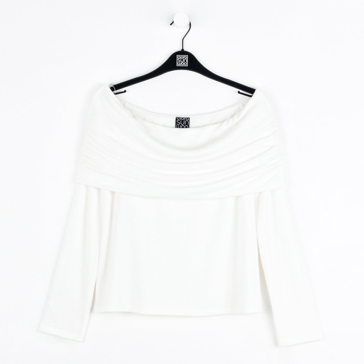 Ultra Cozy - Ruched Off-Shoulder Sweater Top - Ivory - Final Sale | Clara Sunwoo