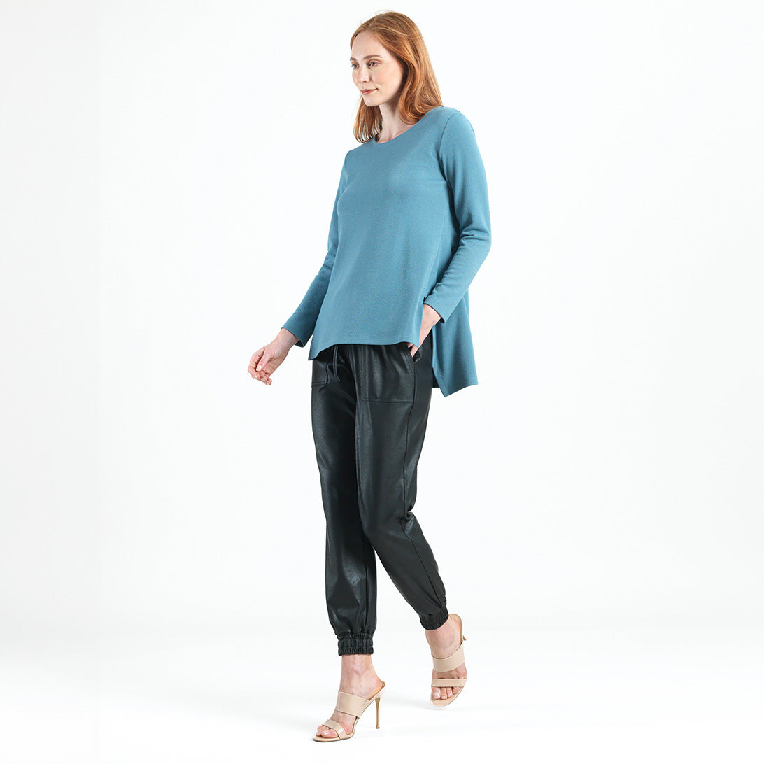 French Terry-Like Knit - Parachute Hem Sweater Tunic - Powder Blue - Final Sale! | Clara Sunwoo