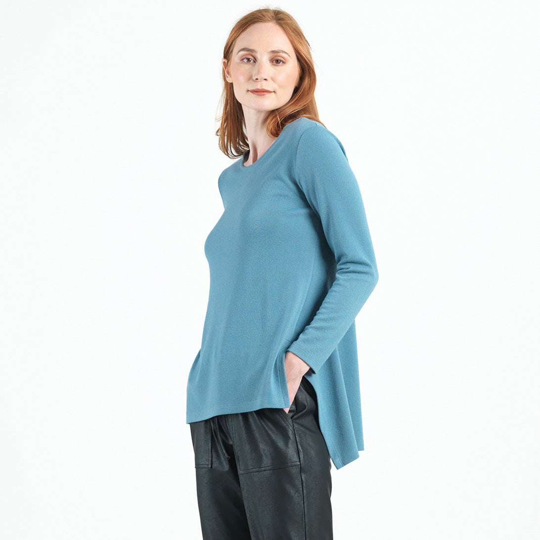 French Terry-Like Knit - Parachute Hem Sweater Tunic - Powder Blue - Final Sale! | Clara Sunwoo