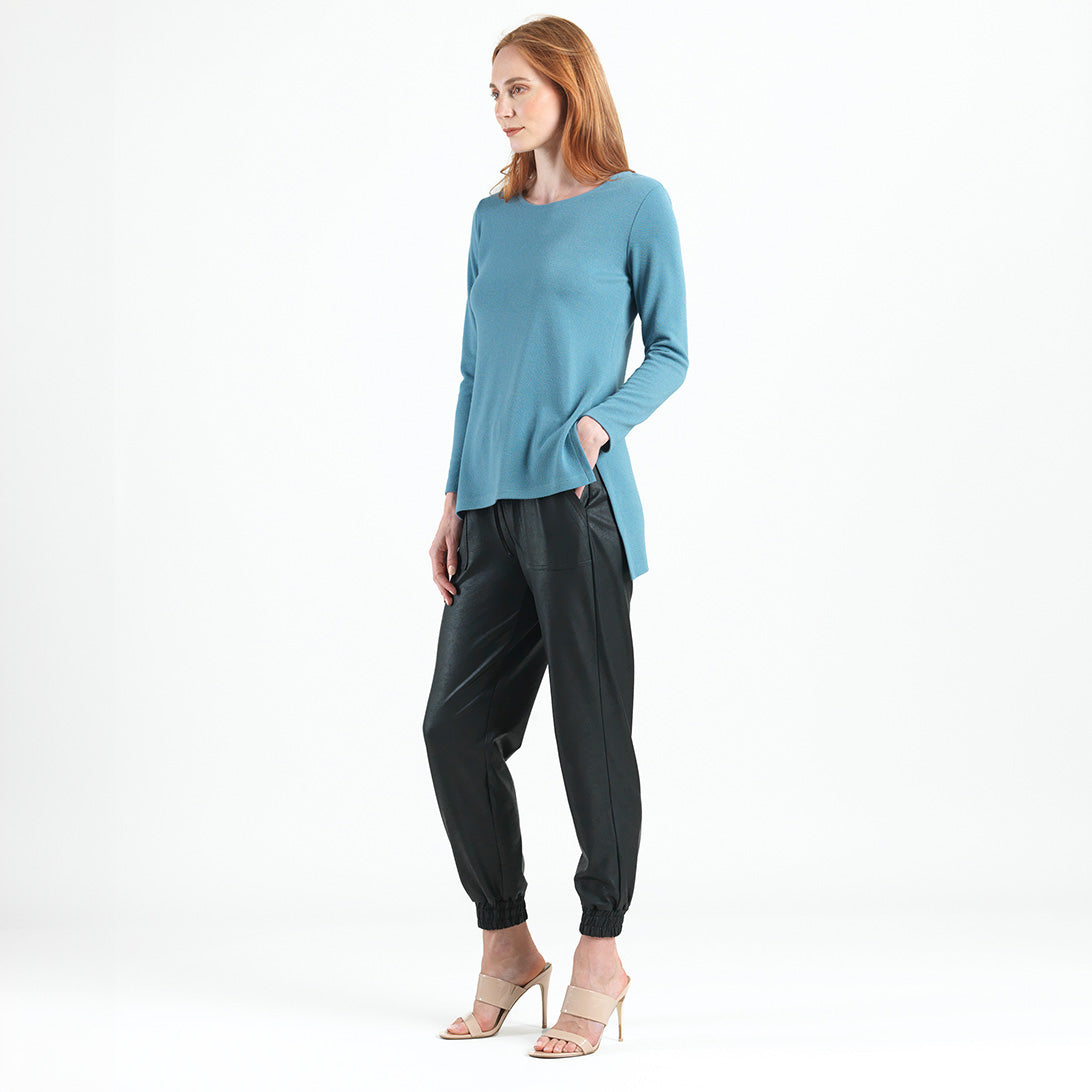 French Terry-Like Knit - Parachute Hem Sweater Tunic - Powder Blue - Final Sale! | Clara Sunwoo