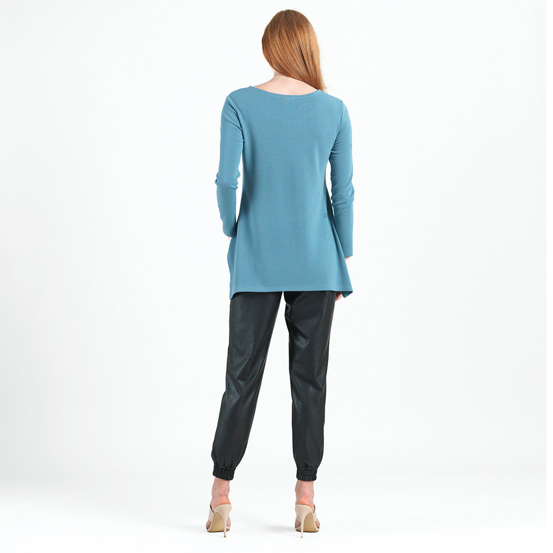 French Terry-Like Knit - Parachute Hem Sweater Tunic - Powder Blue - Final Sale! | Clara Sunwoo