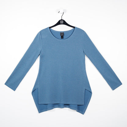 French Terry-Like Knit - Parachute Hem Sweater Tunic - Powder Blue - Final Sale! | Clara Sunwoo