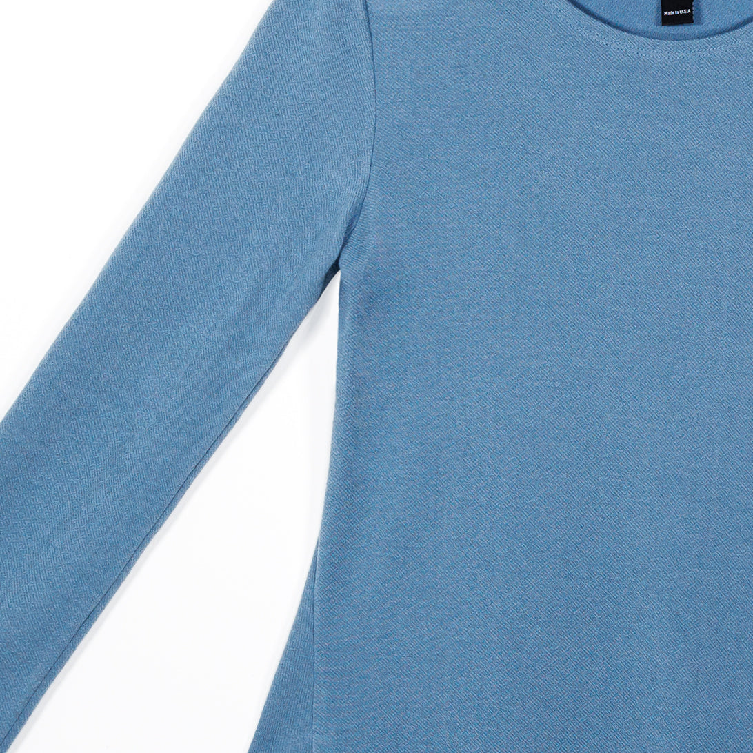 French Terry-Like Knit - Parachute Hem Sweater Tunic - Powder Blue - Final Sale! | Clara Sunwoo