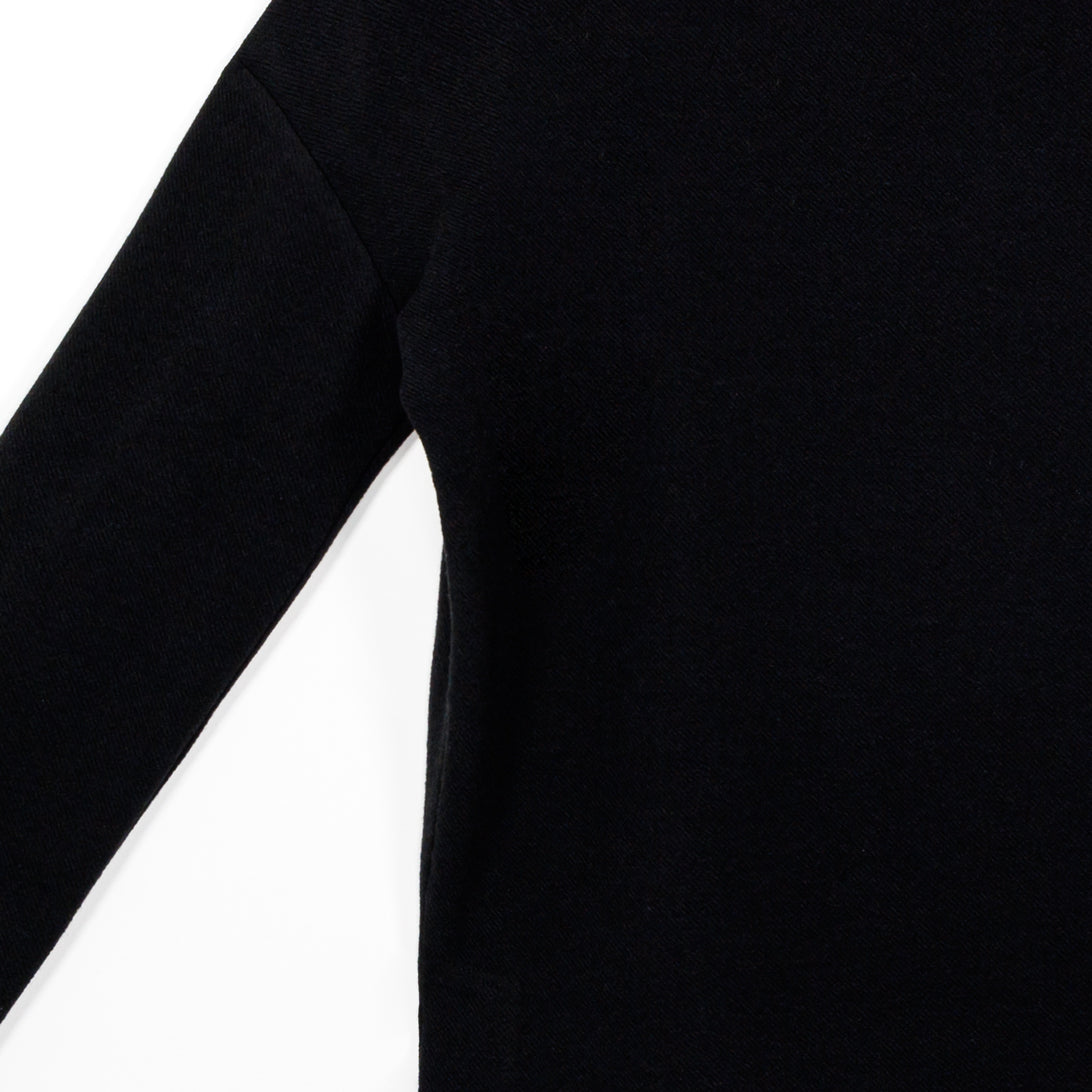 French Terry-Like Knit - Funnel Neck Sweater Top - Black - Final Sale! | Clara Sunwoo