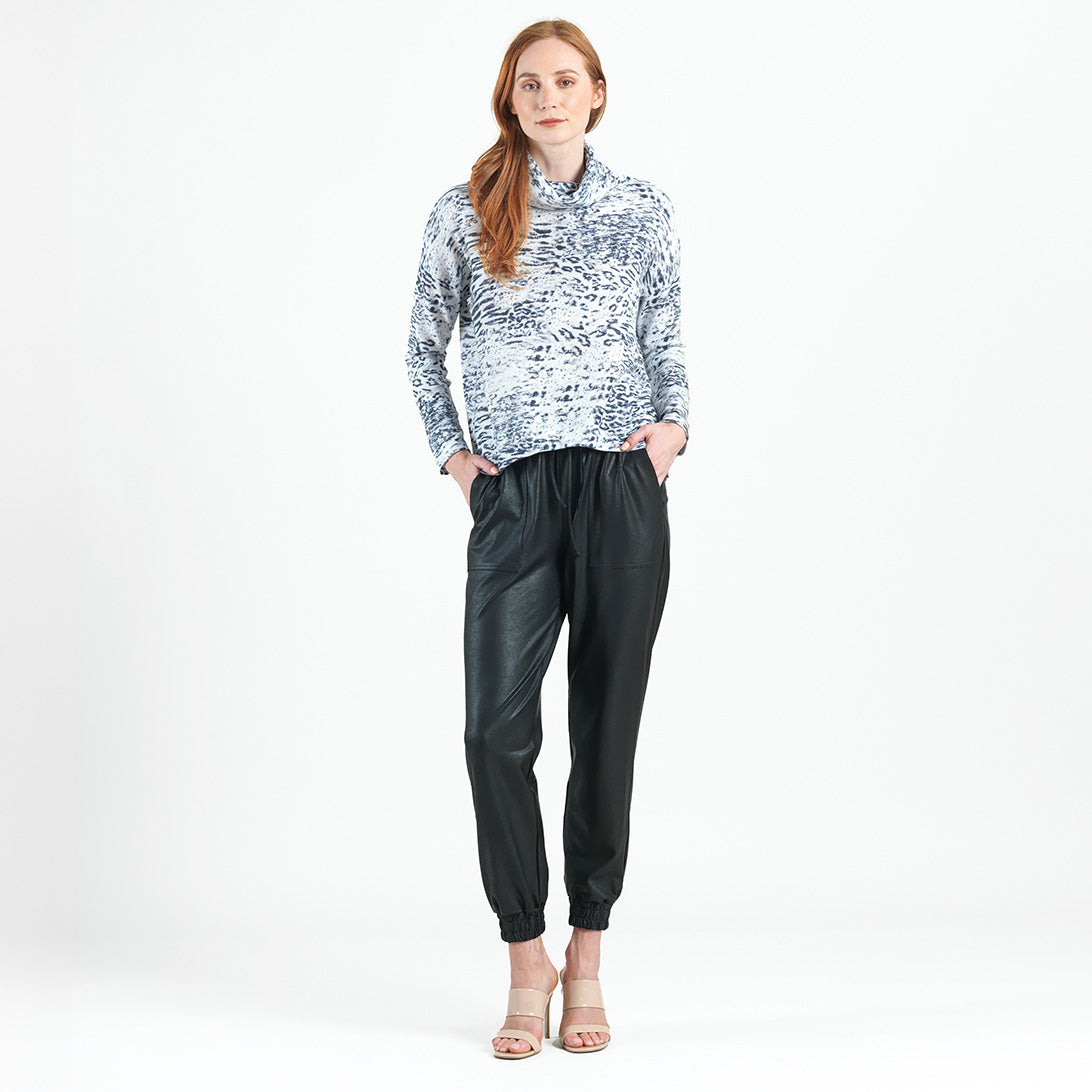 Cozy Shimmer - Tipped Hem Sweater - Snow Leopard - Final Sale! | Clara Sunwoo