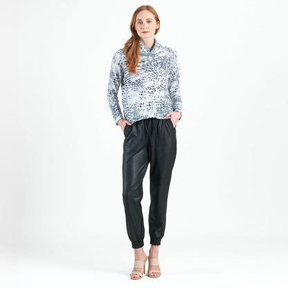 Cozy Shimmer - Tipped Hem Sweater - Snow Leopard - Final Sale! | Clara Sunwoo