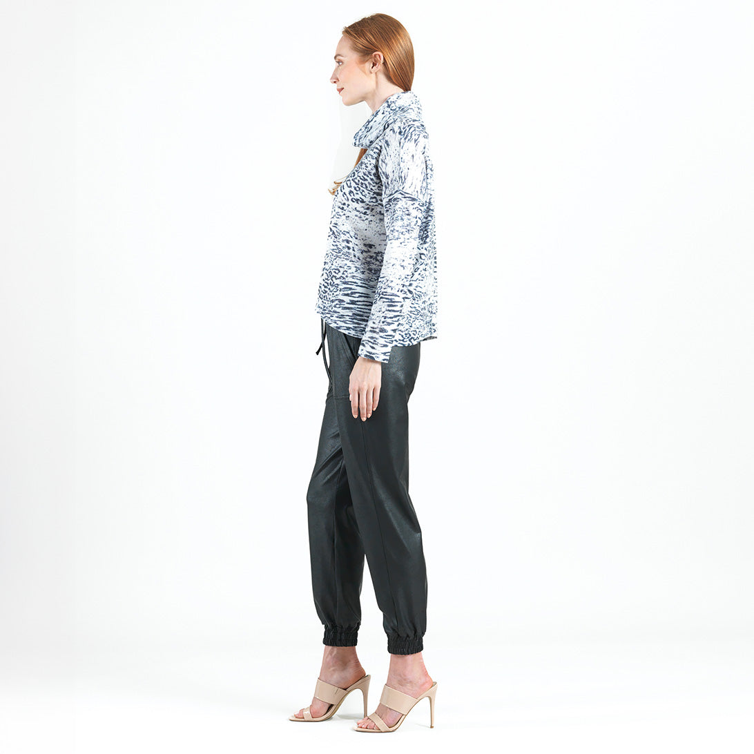 Cozy Shimmer - Tipped Hem Sweater - Snow Leopard - Final Sale! | Clara Sunwoo