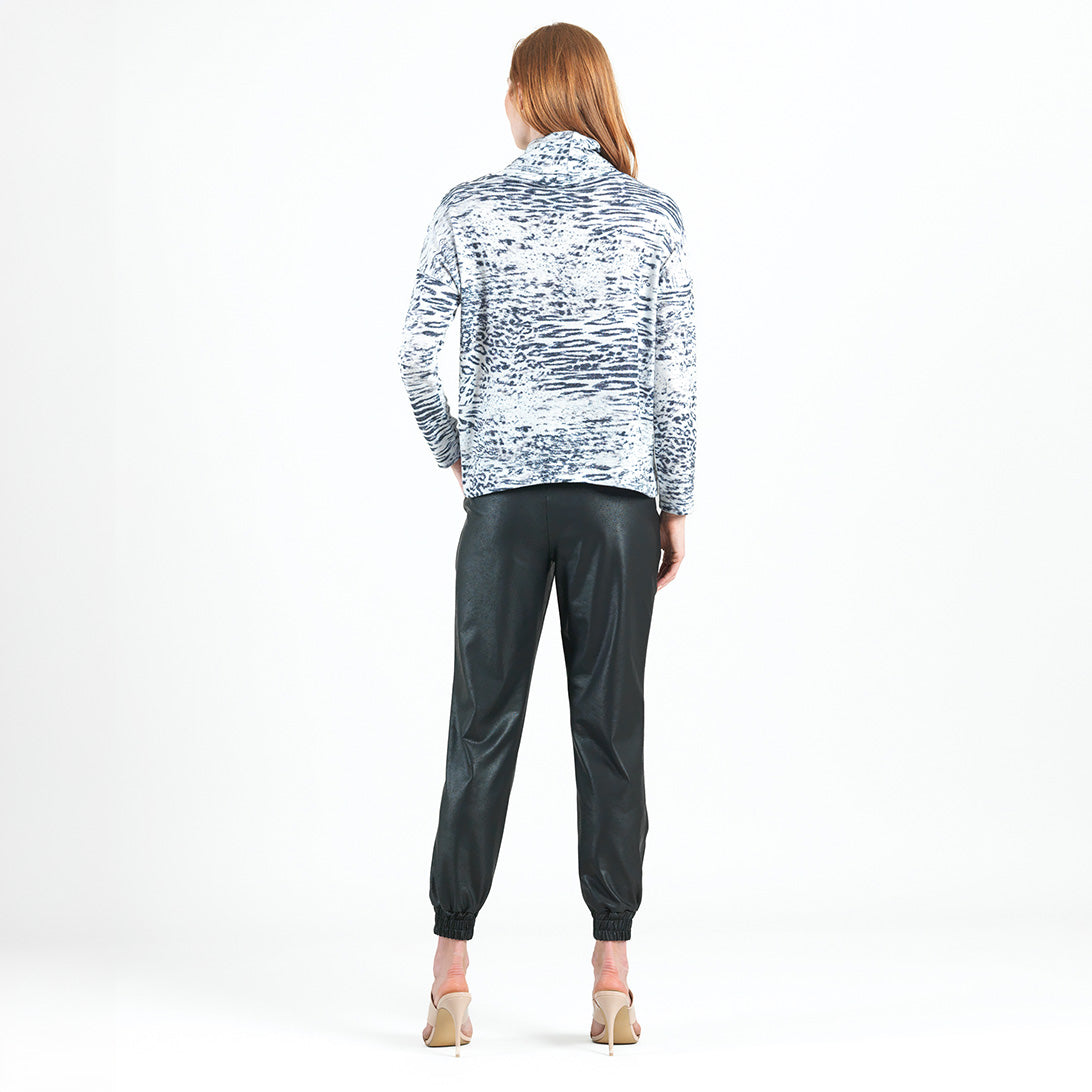 Cozy Shimmer - Tipped Hem Sweater - Snow Leopard - Final Sale! | Clara Sunwoo
