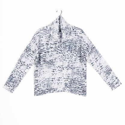 Cozy Shimmer - Tipped Hem Sweater - Snow Leopard - Final Sale! | Clara Sunwoo