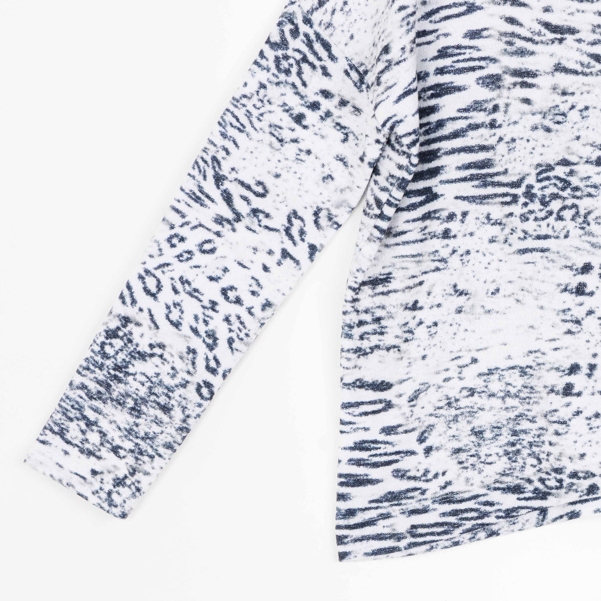 Cozy Shimmer - Tipped Hem Sweater - Snow Leopard - Final Sale! | Clara Sunwoo