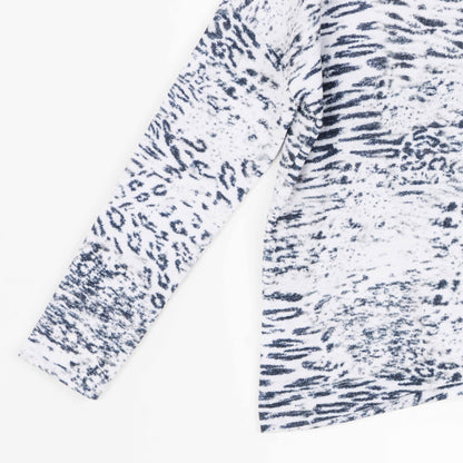 Cozy Shimmer - Tipped Hem Sweater - Snow Leopard - Final Sale! | Clara Sunwoo