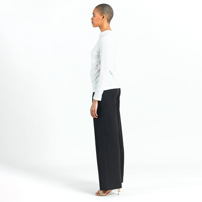 Ultra Cozy - Draped Neck Side Ruched Sweater Top - Ivory - Final Sale! | Clara Sunwoo
