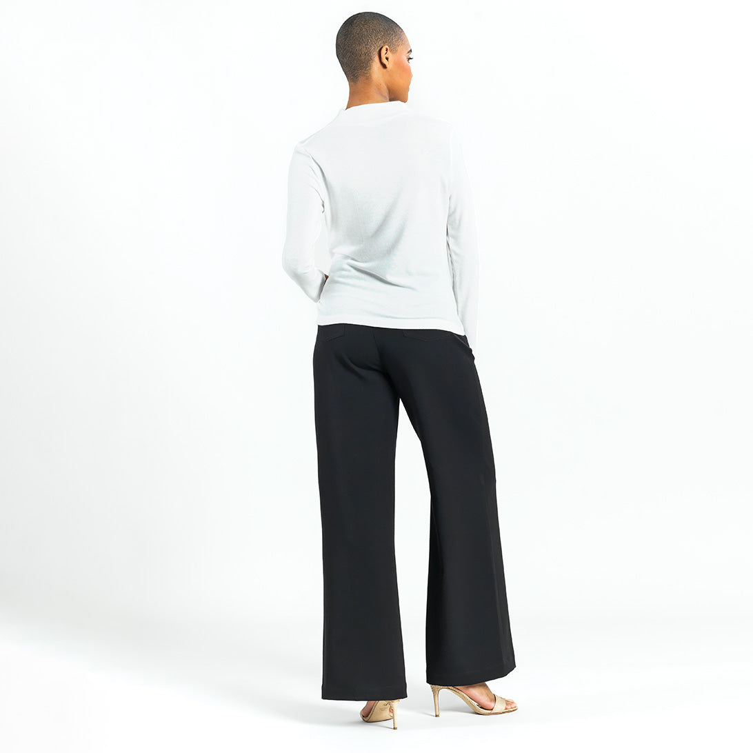 Ultra Cozy - Draped Neck Side Ruched Sweater Top - Ivory - Final Sale! | Clara Sunwoo