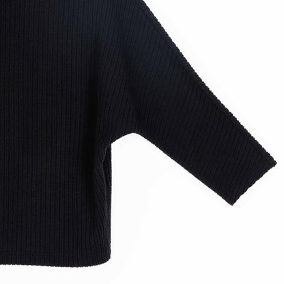 Chunky Ribbed - Funnel Neck Sweater - Black - Final Sale | Clara Sunwoo