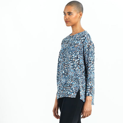 Cozy Texture - Textured Vented Sweater Tunic - Floral Puff - Final Sale | Clara Sunwoo