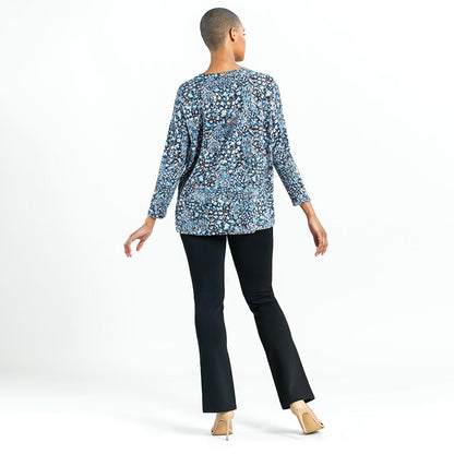 Cozy Texture - Textured Vented Sweater Tunic - Floral Puff - Final Sale | Clara Sunwoo