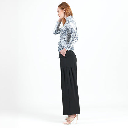 Cozy Shimmer - Center Front Tie Sweater Top - Snow Leopard - Final Sale! | Clara Sunwoo
