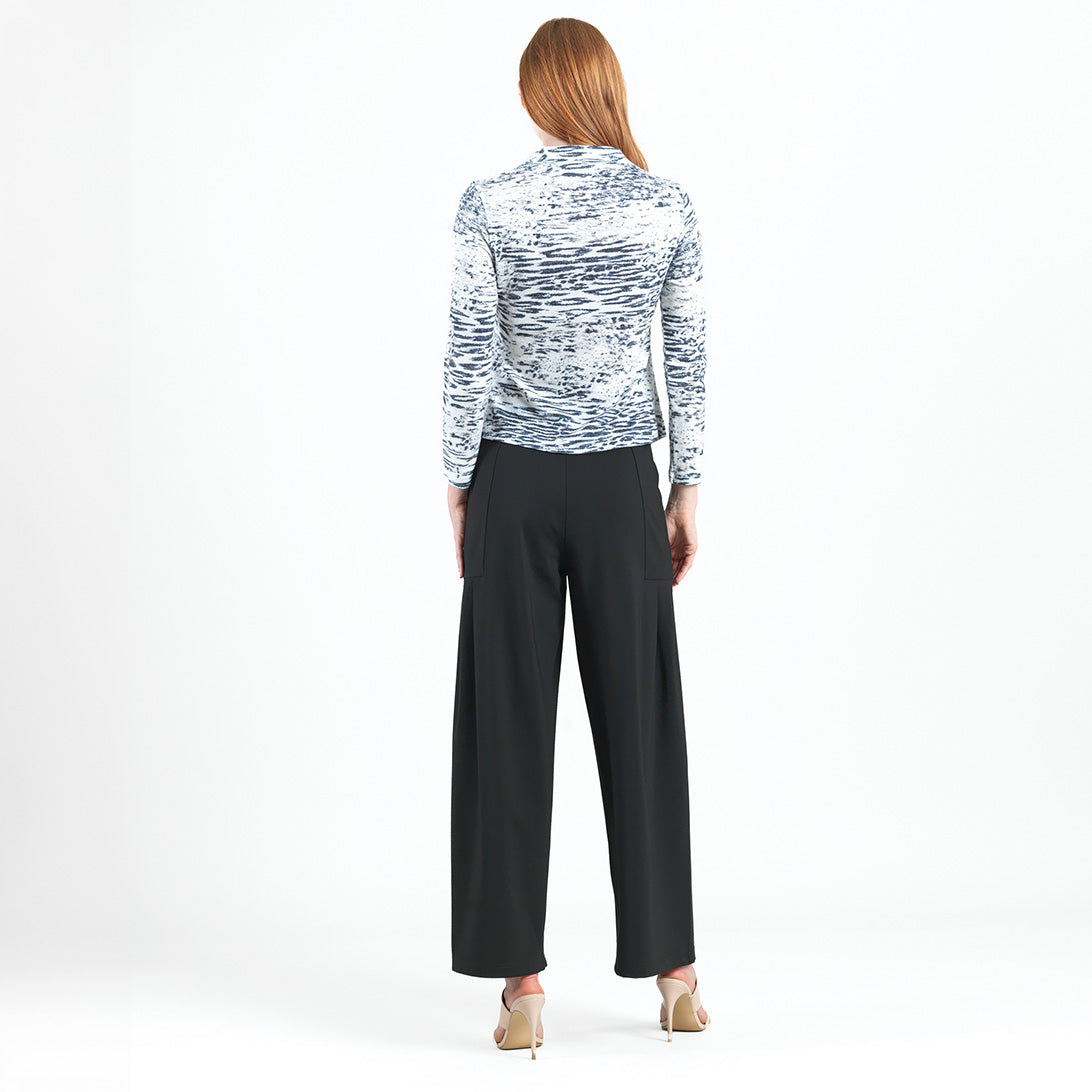 Cozy Shimmer - Center Front Tie Sweater Top - Snow Leopard - Final Sale! | Clara Sunwoo