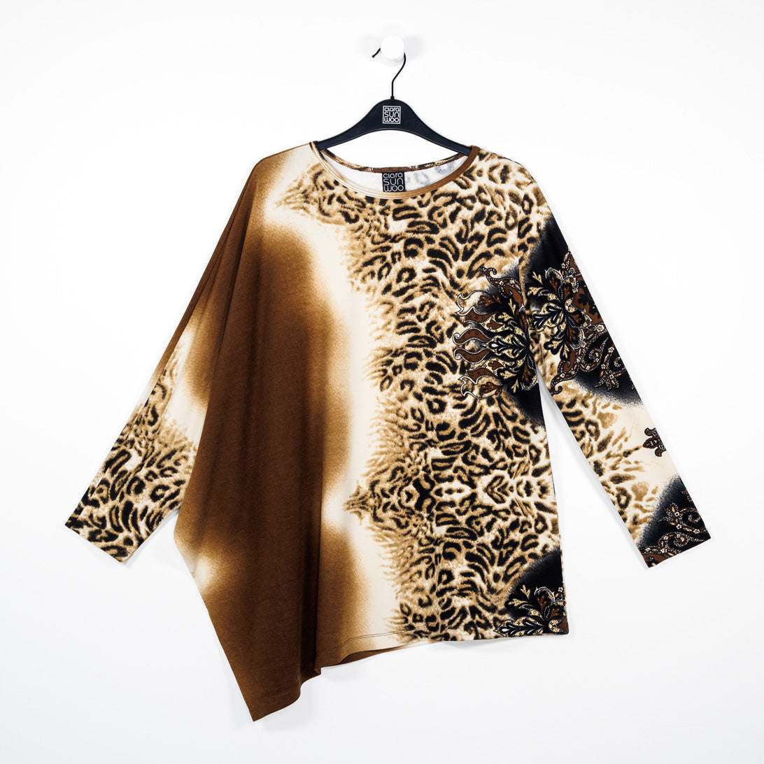 Cozy Knit - Poncho Sleeve Sweater Tunic - Animal Ombré - Final Sale! | Clara Sunwoo
