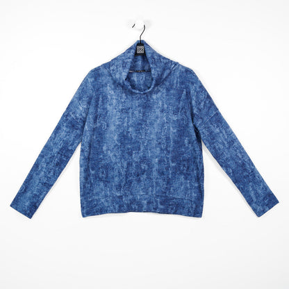 Cozy Texture - Banded Hemline Sweater - Denim Print - Final Sale! | Clara Sunwoo