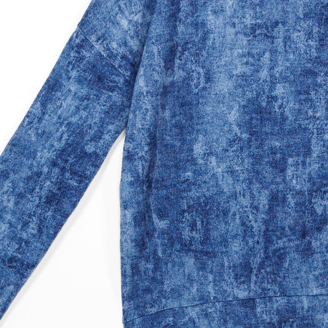 Cozy Texture - Banded Hemline Sweater - Denim Print - Final Sale! | Clara Sunwoo